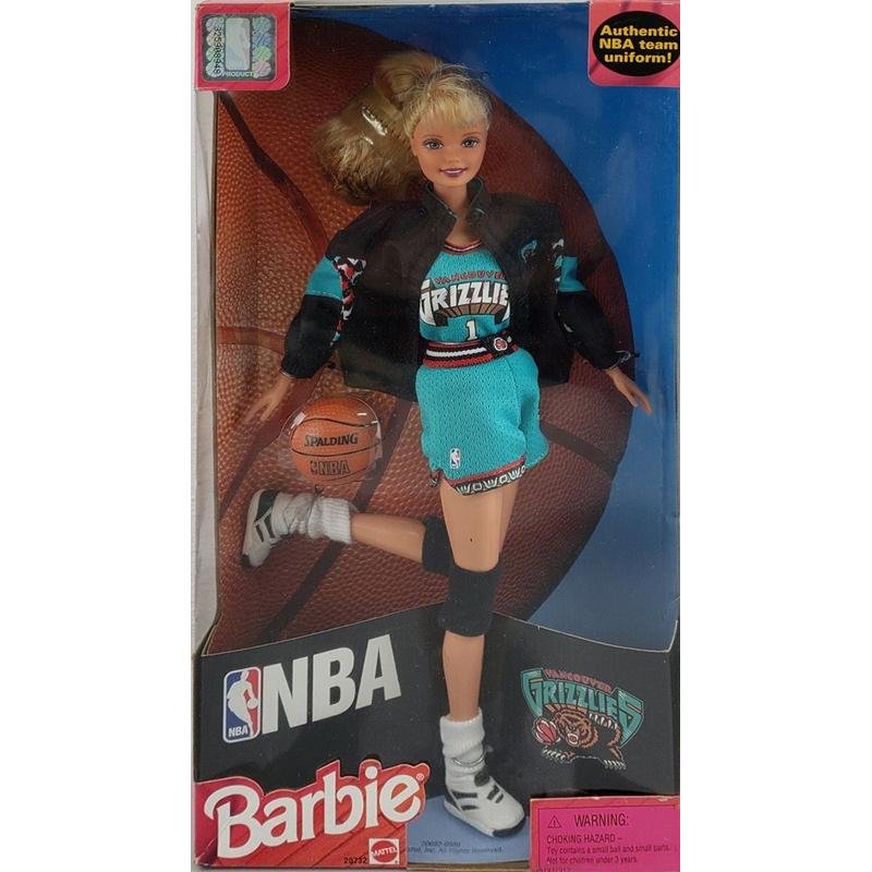 Vintage 1998 Memphis grizzlies/Vancouver Grizzlies Basketball Barbie Doll Collectible