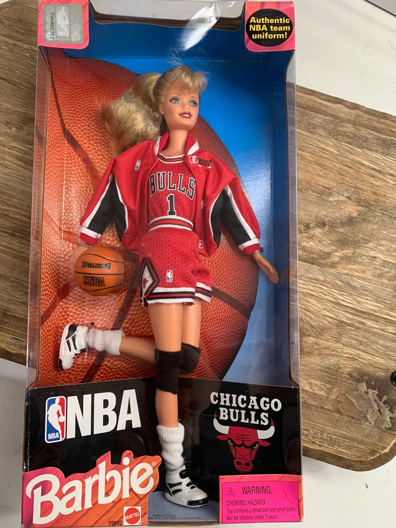 Vintage 1998 Chicago Bulls Basketball Barbie Doll Collectible