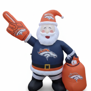 Denver Broncos Santa Claus Inflatable Yard Decoration - Show Your Team Spirit This Holiday Season!